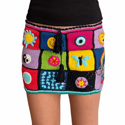 Rainbow Crochet Skirt