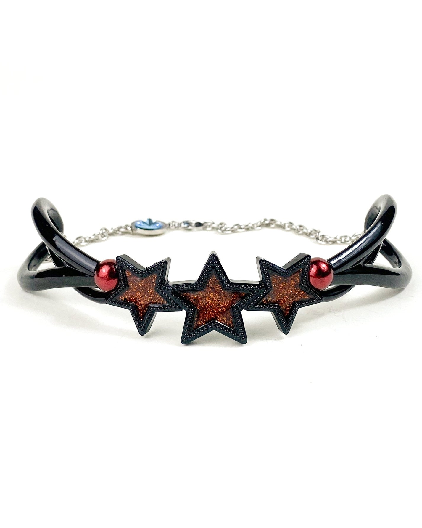 Colar resina laranja três estrelas cristal Swarovski 44 Once Upon A Time