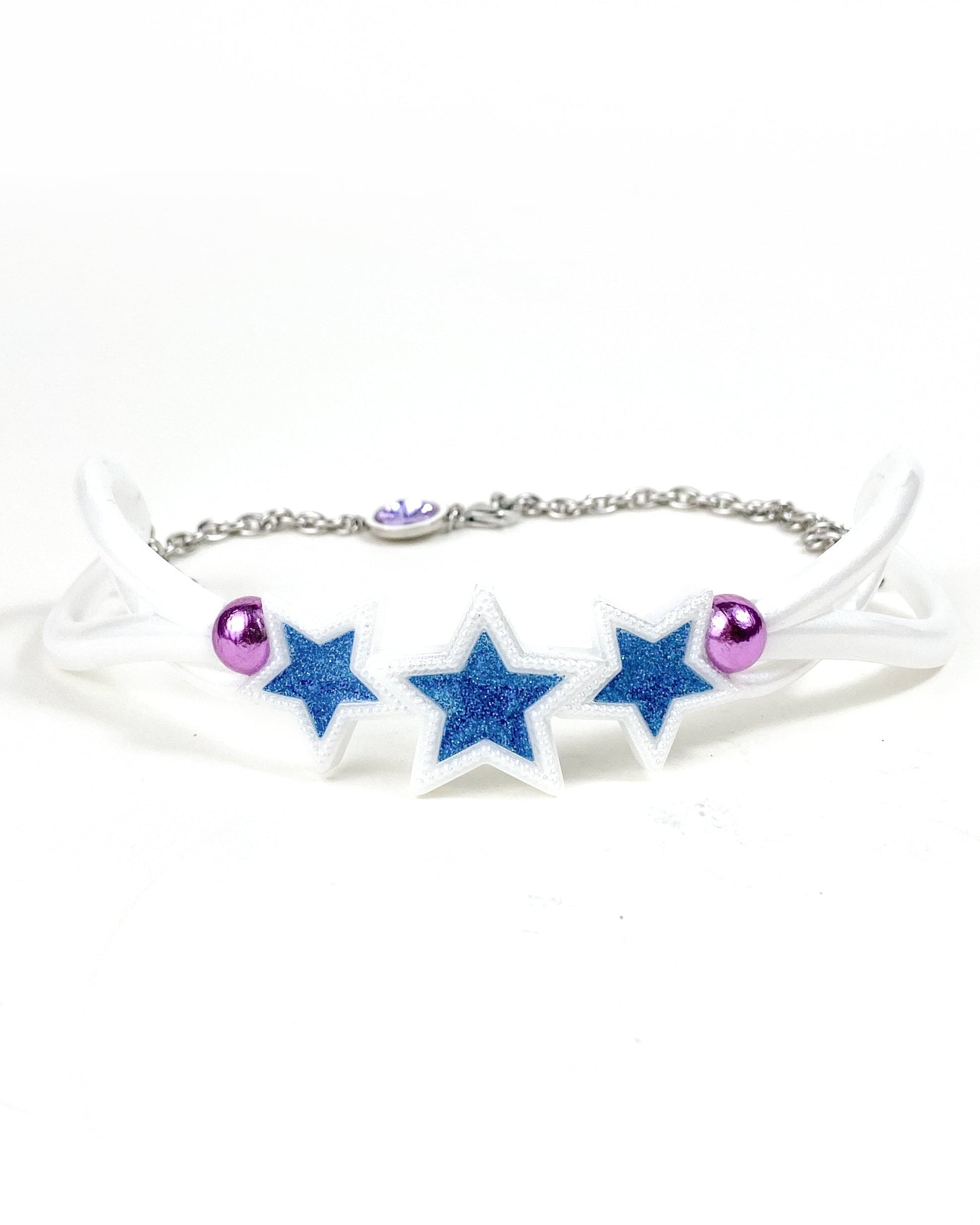 Colar resina rosa três estrelas cristal Swarovski 44 Once Upon A Time