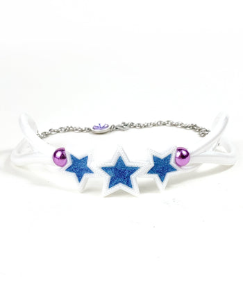 Colar resina rosa três estrelas cristal Swarovski 44 Once Upon A Time
