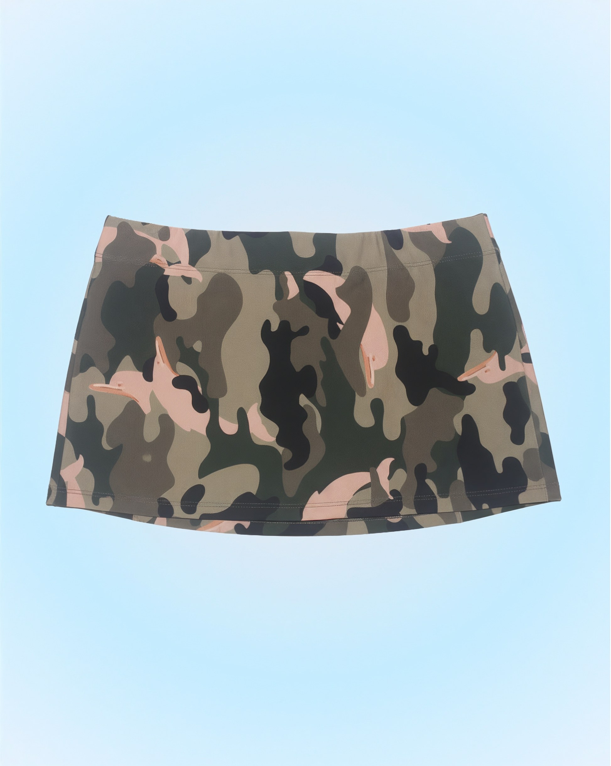 Saia lycra estampa camuflada golfinhos verão